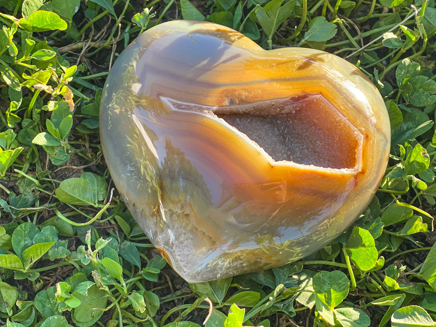 Large Druzy Agate Heart, Big Agate Heart 1 lbs 14 oz, Large Crystal Heart, Puffy Heart