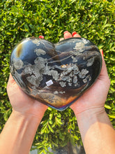 Load image into Gallery viewer, Titanium Aura Quartz Heart, The Stone of Universal Light Rainbow Titanium Aura Quartz Heart, Large Titanium Aura Quartz, Large Crystal Heart
