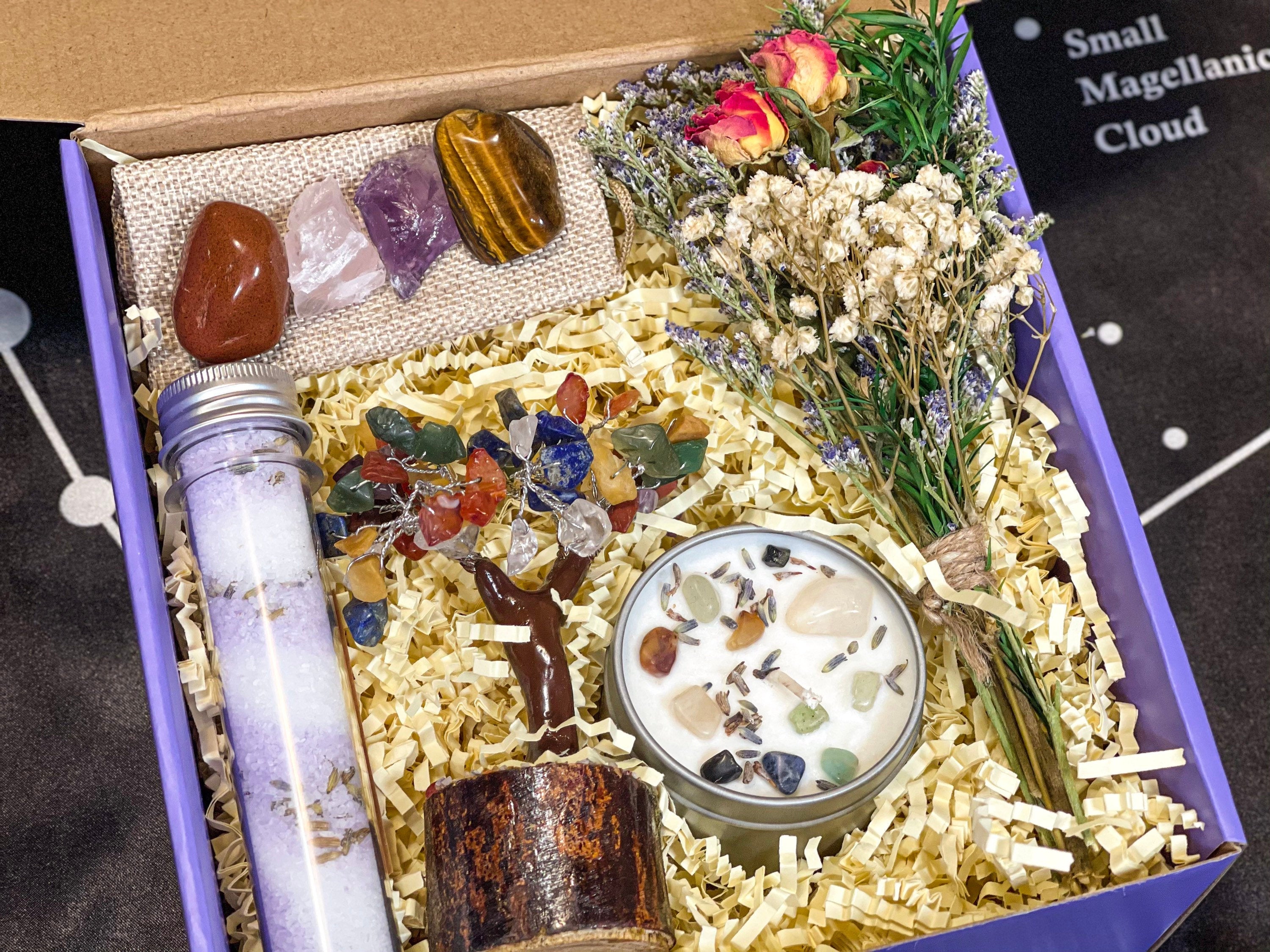 Birthday Crystal Gift Box, Crystals Gift Set, Crystal Infused Candle Set, Birthday Crystal Set, Birthday Crystal Box, Cancer Crystal Set