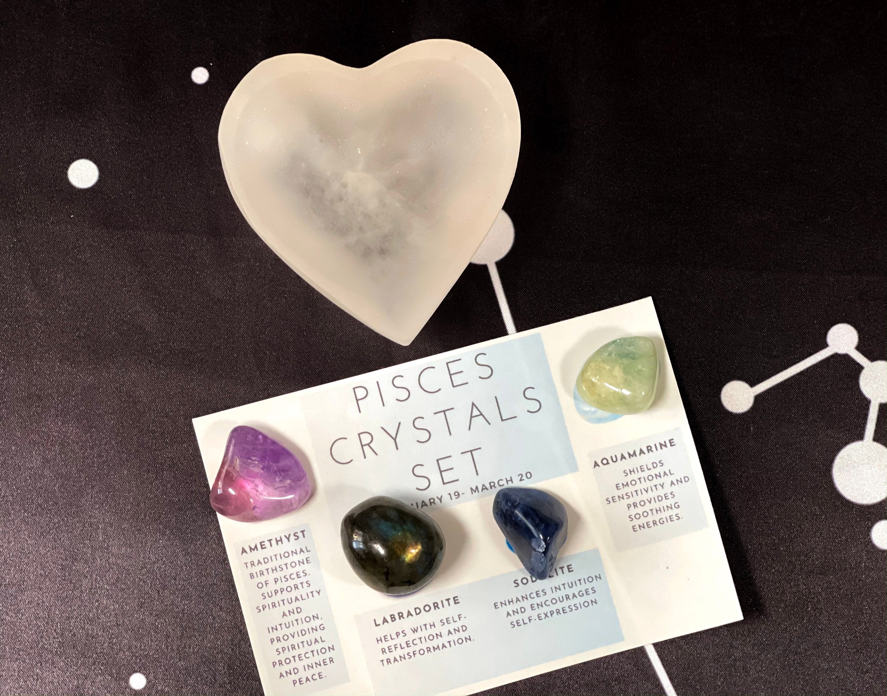 Pisces Crystals Set, Pisces Crystals Box, Pisces Crystal Kit, Crystals for Pisces, Pisces Zodiac Birthstones, Stones for Pisces