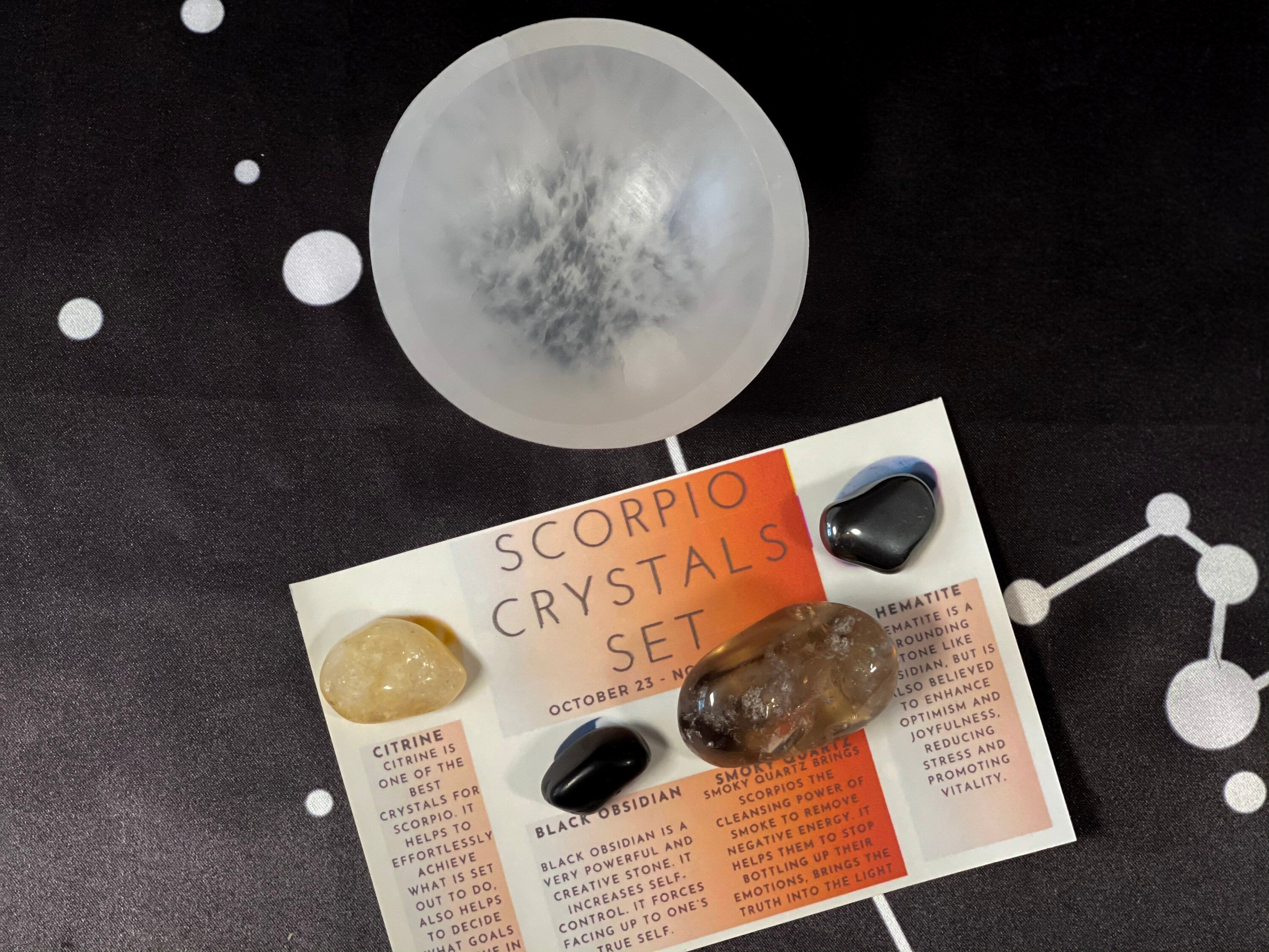 Scorpio Crystals Set, Scorpio Crystals Box, Crystals for Scorpio, Scorpio Crystals Kit, Zodiac Crystals, Scorpio Birthstones