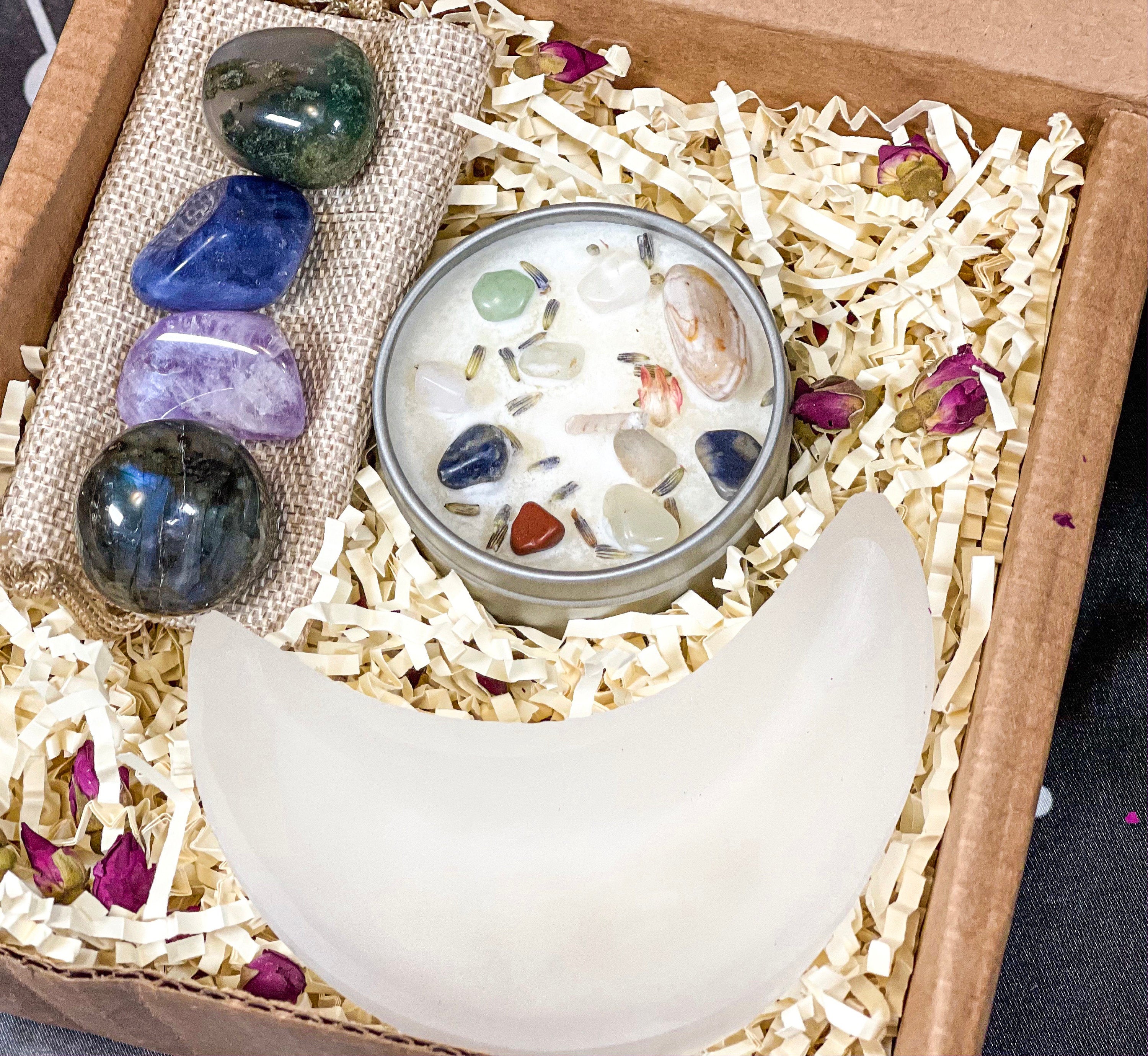 Calm Anxiety Crystal Set, Positive Energy Crystal Set, Good Vibes Crystal Box, Crystal Kit for Relaxation, Crystal Gift Set