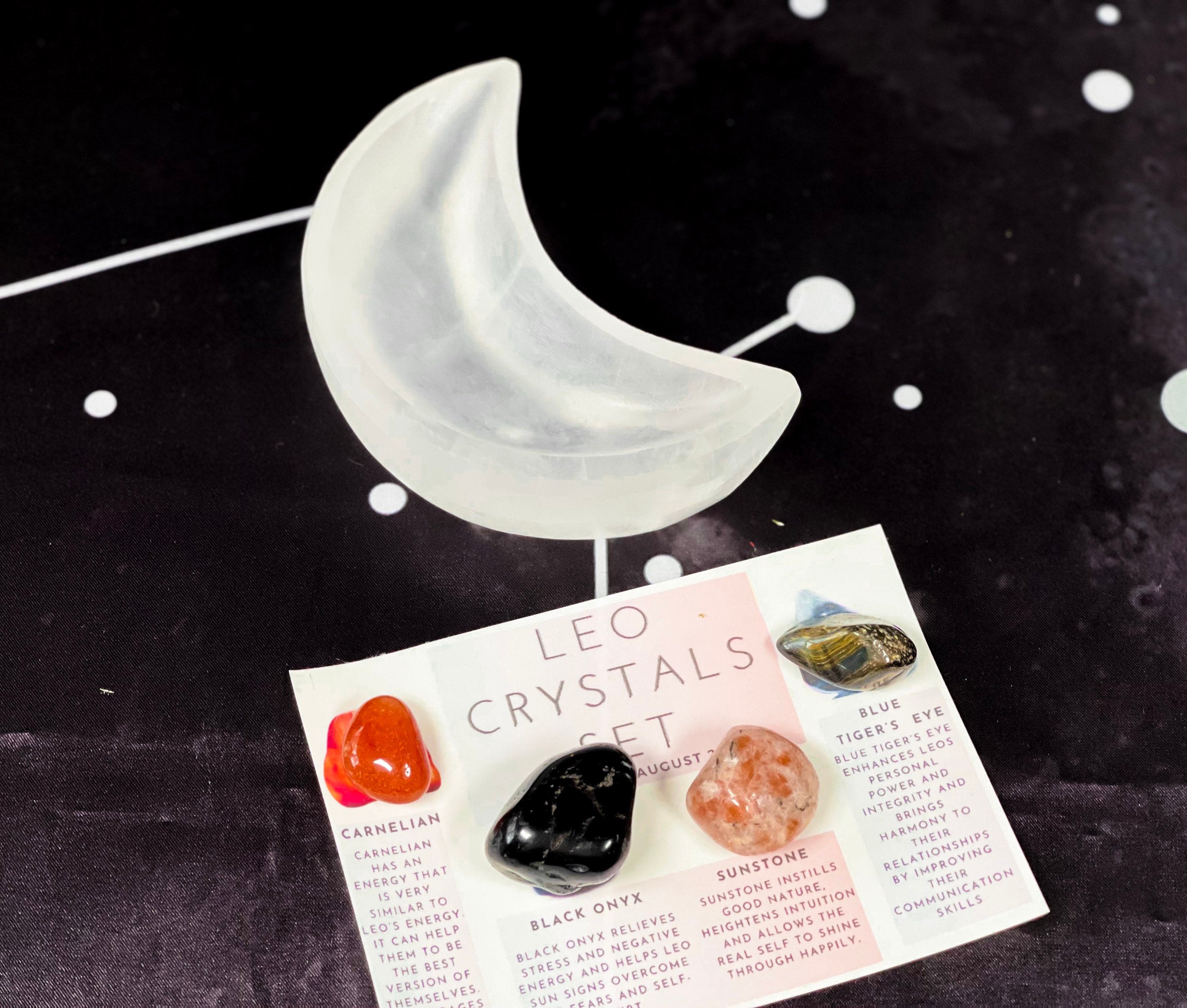 Leo Crystal Box, Leo Crystals, Leo Zodiac Crystals, Leo Crystal Set, Leo Gift Box, Birthstone Set for Leo, Leo Stones, Leo Birthday Crystals