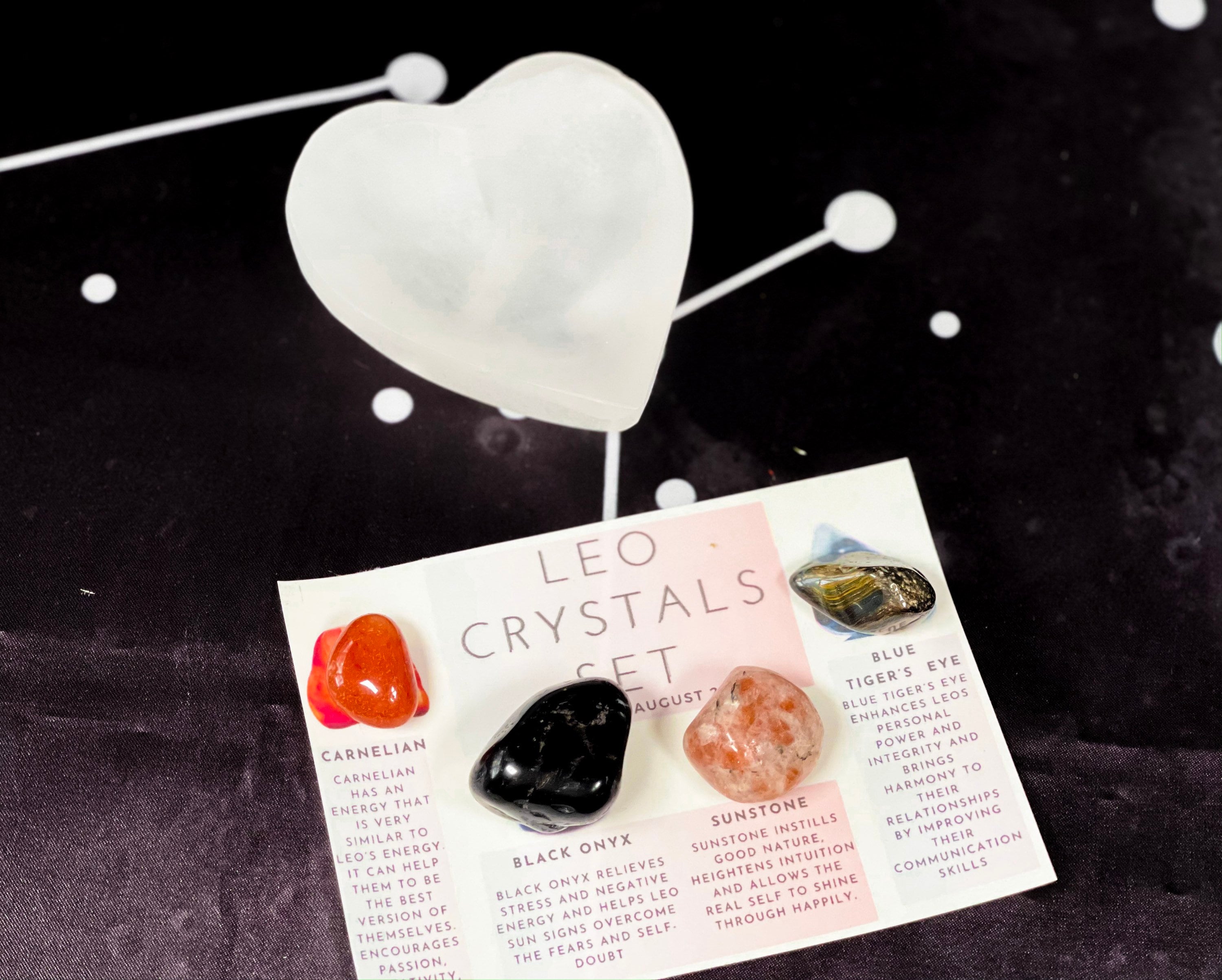 Leo Crystal Box, Leo Crystals, Leo Zodiac Crystals, Leo Crystal Set, Leo Gift Box, Birthstone Set for Leo, Leo Stones, Leo Birthday Crystals