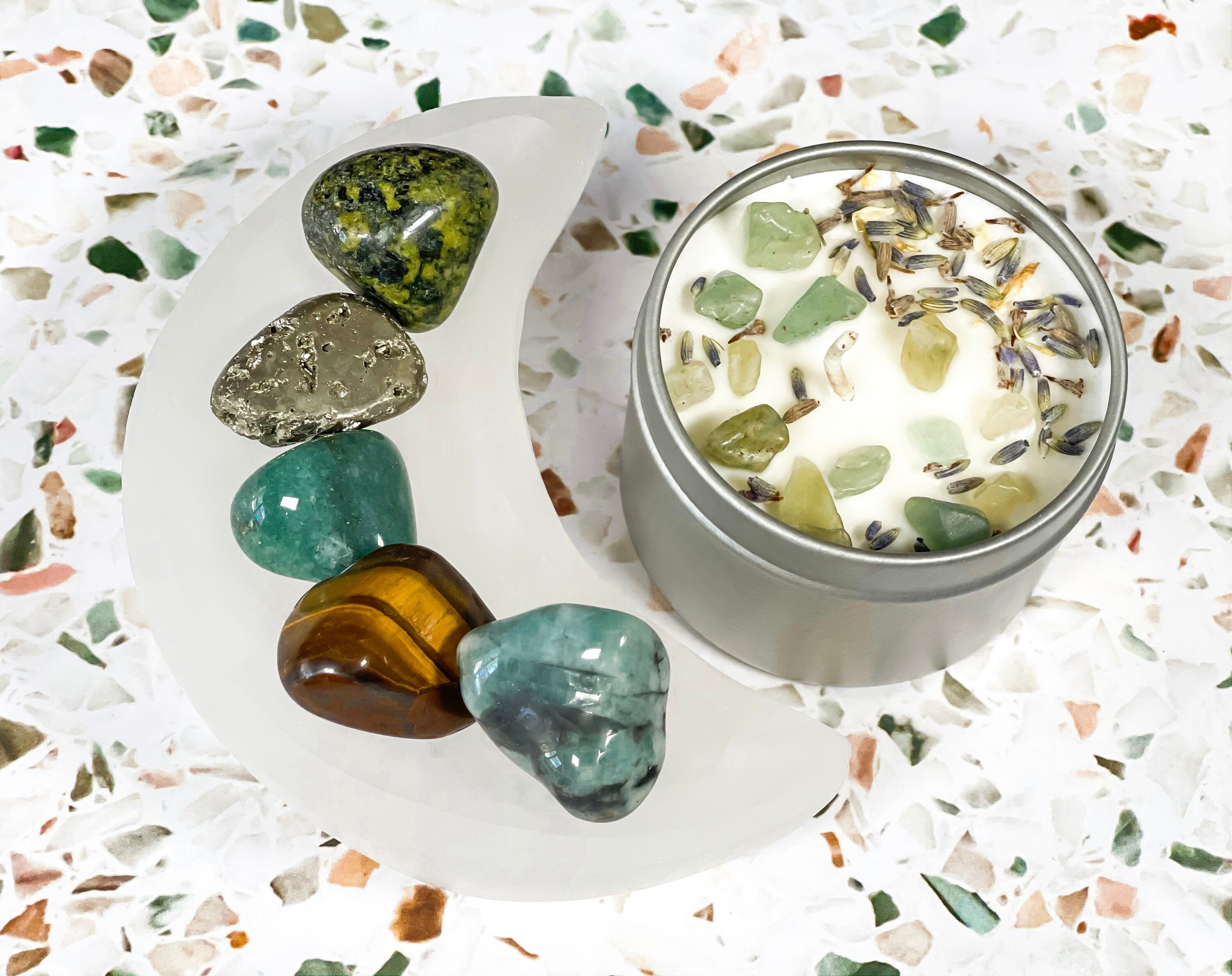 Attract Wealth and Abundance Crystal Kit, Money Manifestation Crystal Set, Abundance Stones