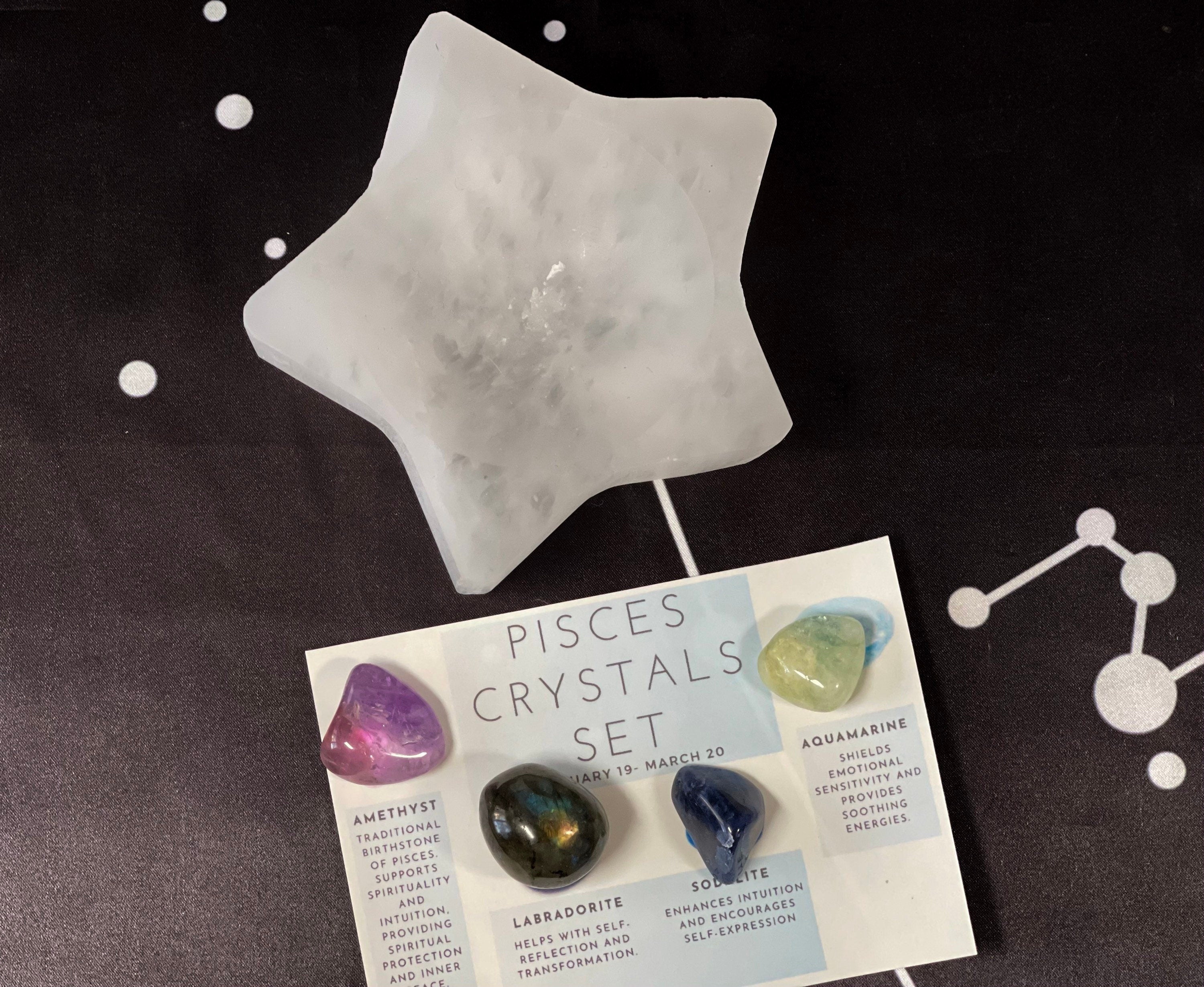 Pisces Crystals Set, Pisces Crystals Box, Pisces Crystal Kit, Crystals for Pisces, Pisces Zodiac Birthstones, Stones for Pisces