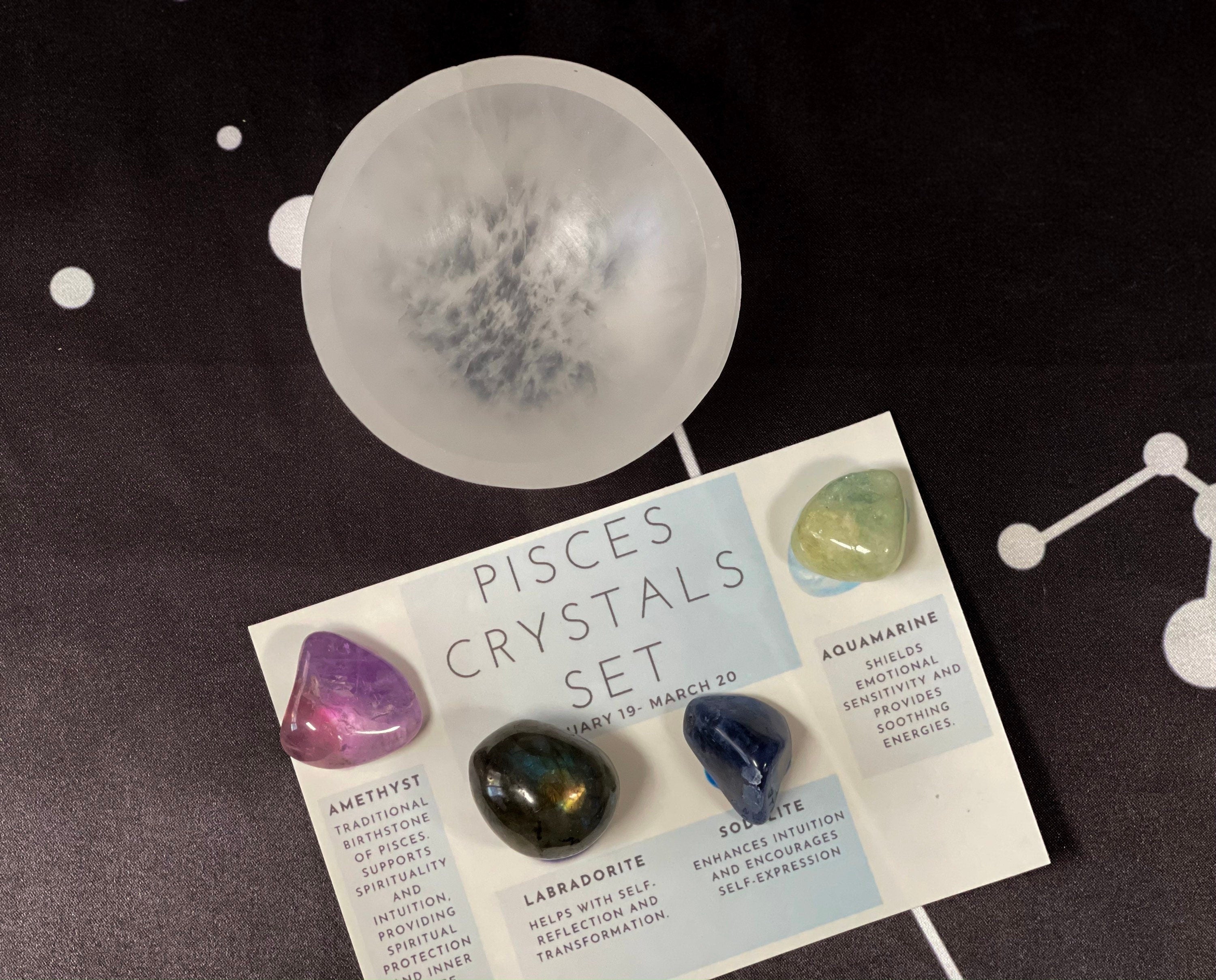 Pisces Crystals Set, Pisces Crystals Box, Pisces Crystal Kit, Crystals for Pisces, Pisces Zodiac Birthstones, Stones for Pisces