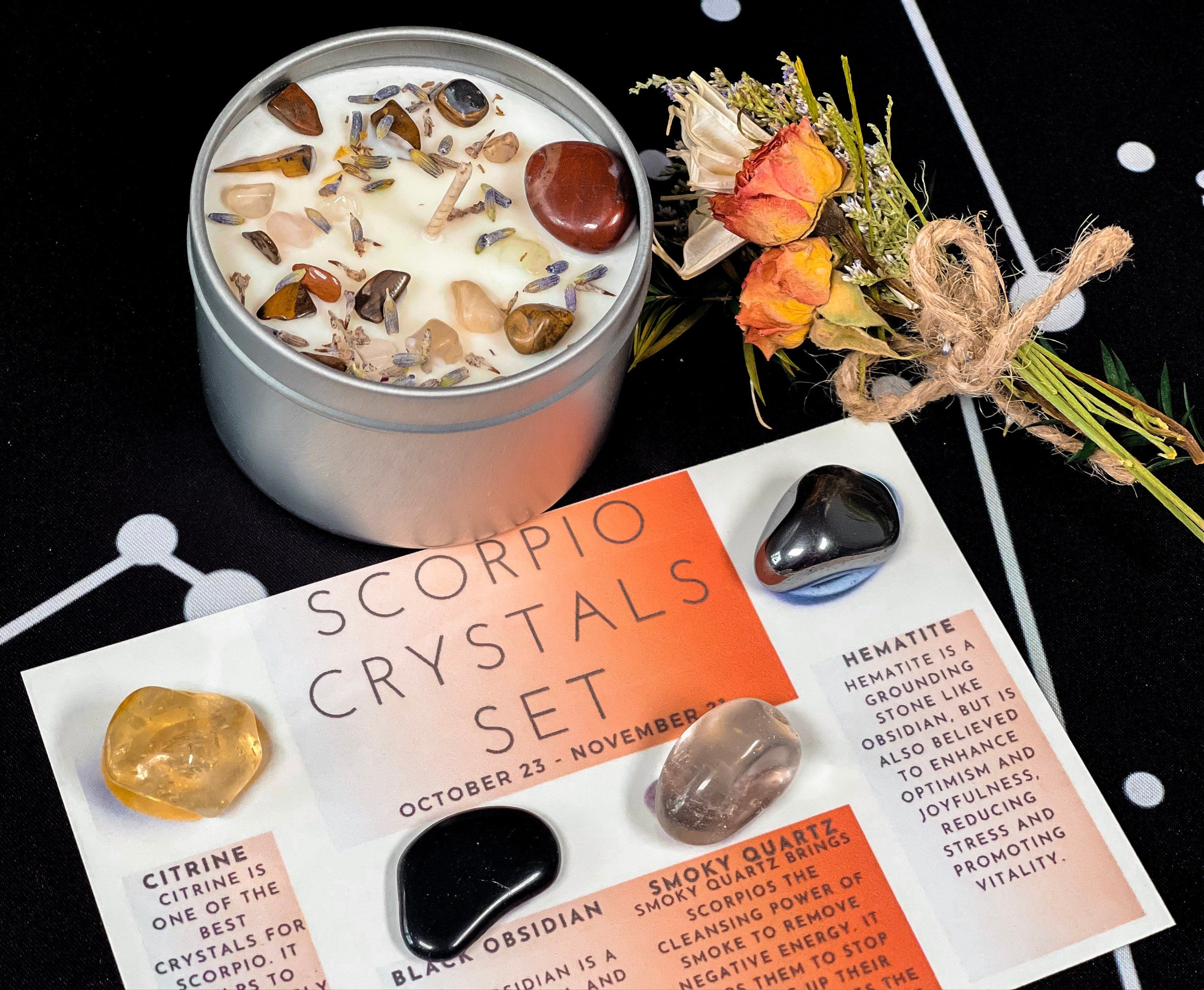 Scorpio Crystals Box, Scorpio Stones, Scorpio Crystals Gift Set, Scorpio Crystal Kit, Crystals for Scorpio, Scorpio Birthstones, Zodiac Gift