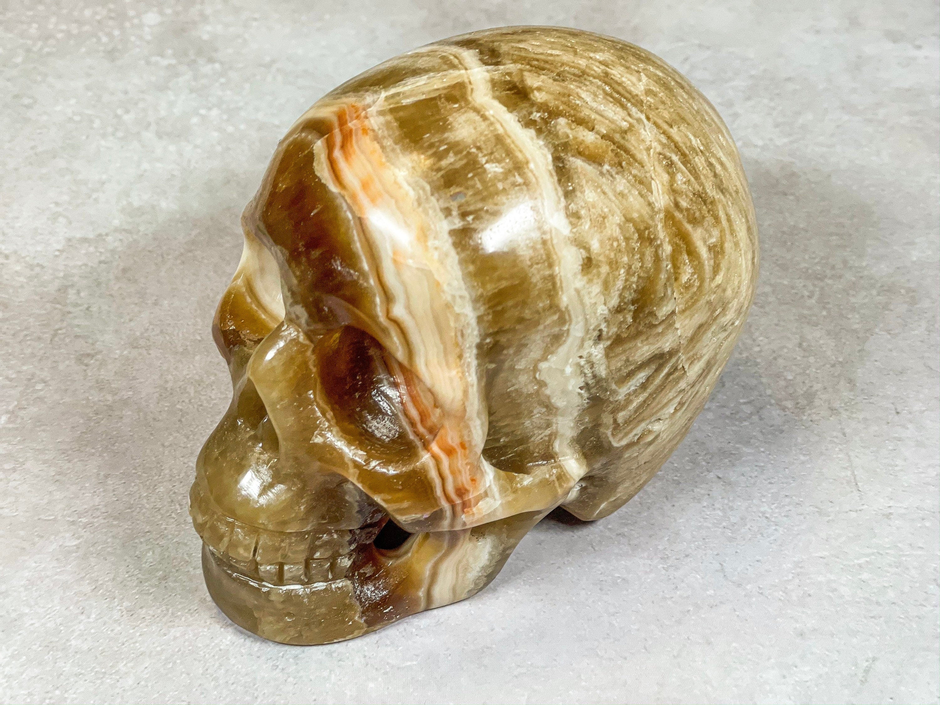 Aragonite Skull, Aragonite Carving Skull, Skull from Aragonite, Large Aragonite Skull
