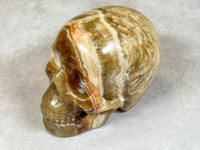 Load image into Gallery viewer, Aragonite Skull, Aragonite Carving Skull, Skull from Aragonite, Large Aragonite Skull
