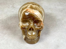 Load image into Gallery viewer, Aragonite Skull, Aragonite Carving Skull, Skull from Aragonite, Large Aragonite Skull
