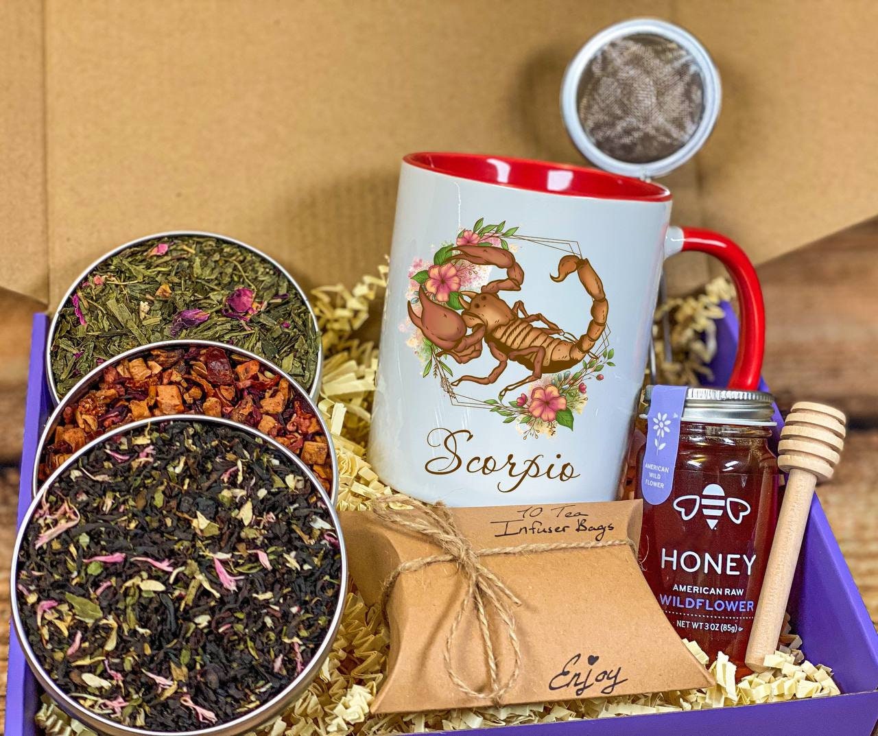 Scorpio Tea Gift Box, Organic Tea Gift Set for Scorpio