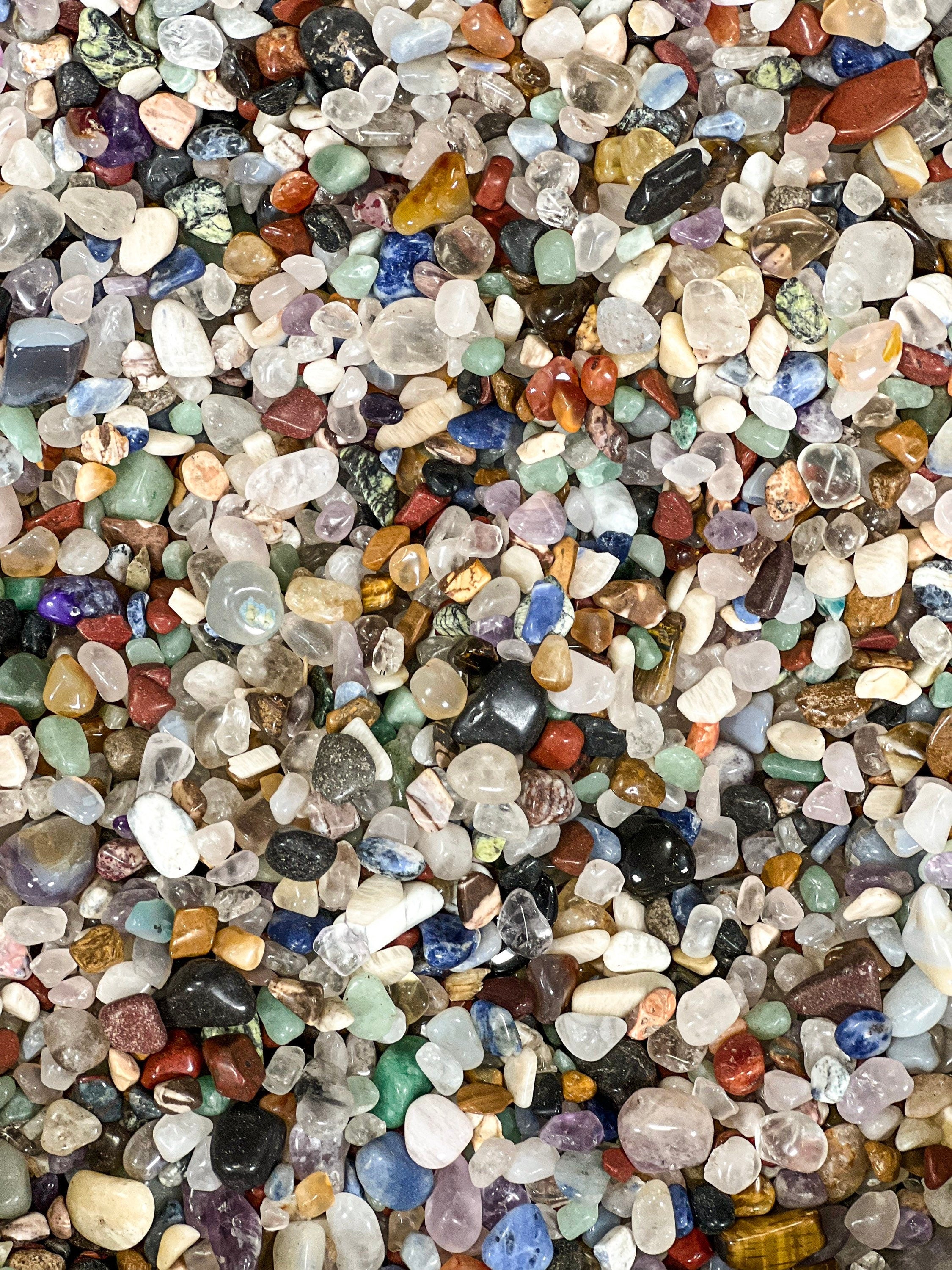 Tumbled Crystals Chips, Tumbled Stones Chips, Assorted Mix Crystals Small Chips, Mixed Crystals Chips Bulk, Wholesale Crystal Chips