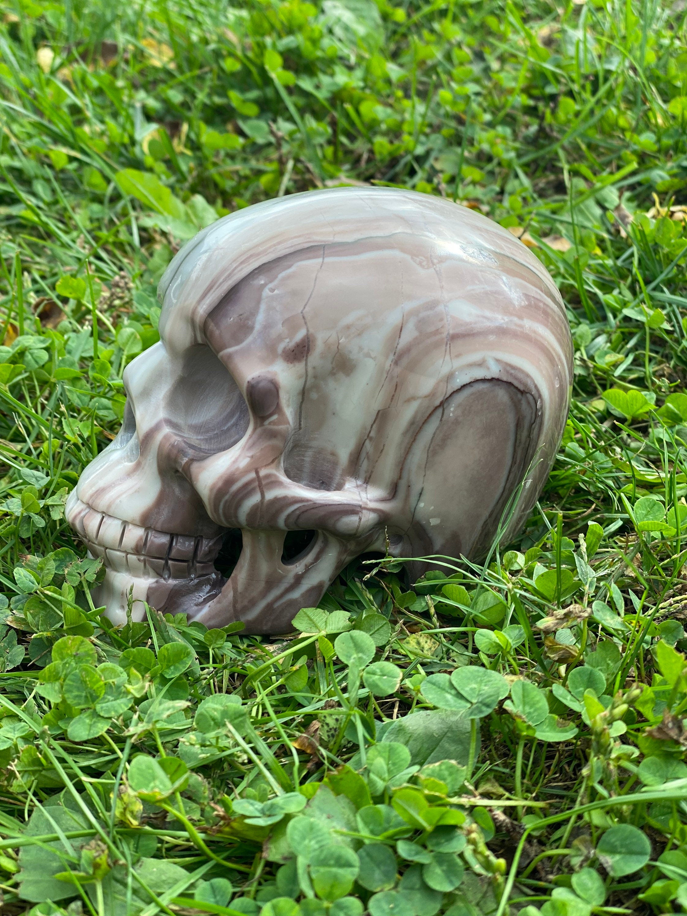 Large Wavy Jasper Skull, Jasper Skull 2 pounds, Big Crystal Skull, Skull from Jasper