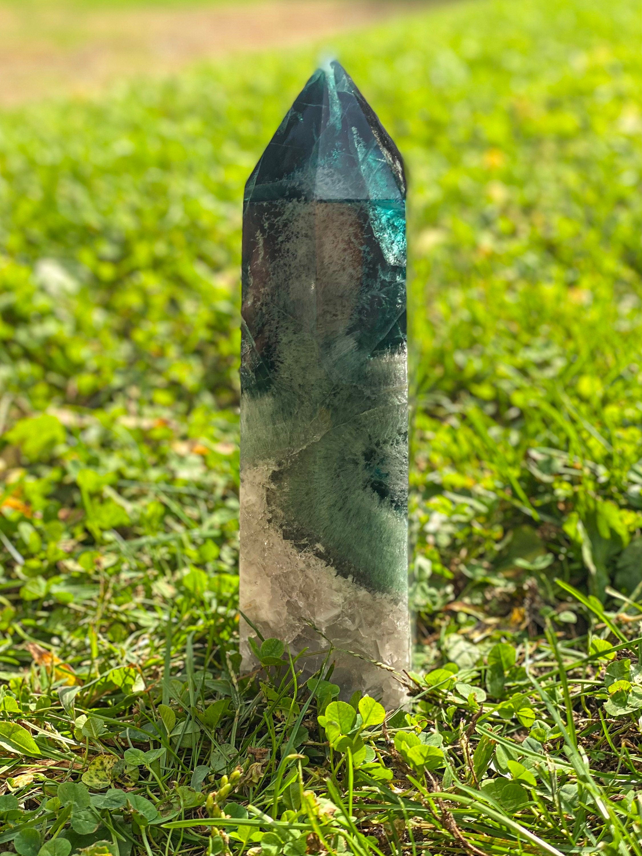 HUGE Fluorite Tower, Polished Fluorite Rainbow Tower, Large Fluorite Tower, 2.8 Pound Fluorite Tower, XL Fluorite Tower