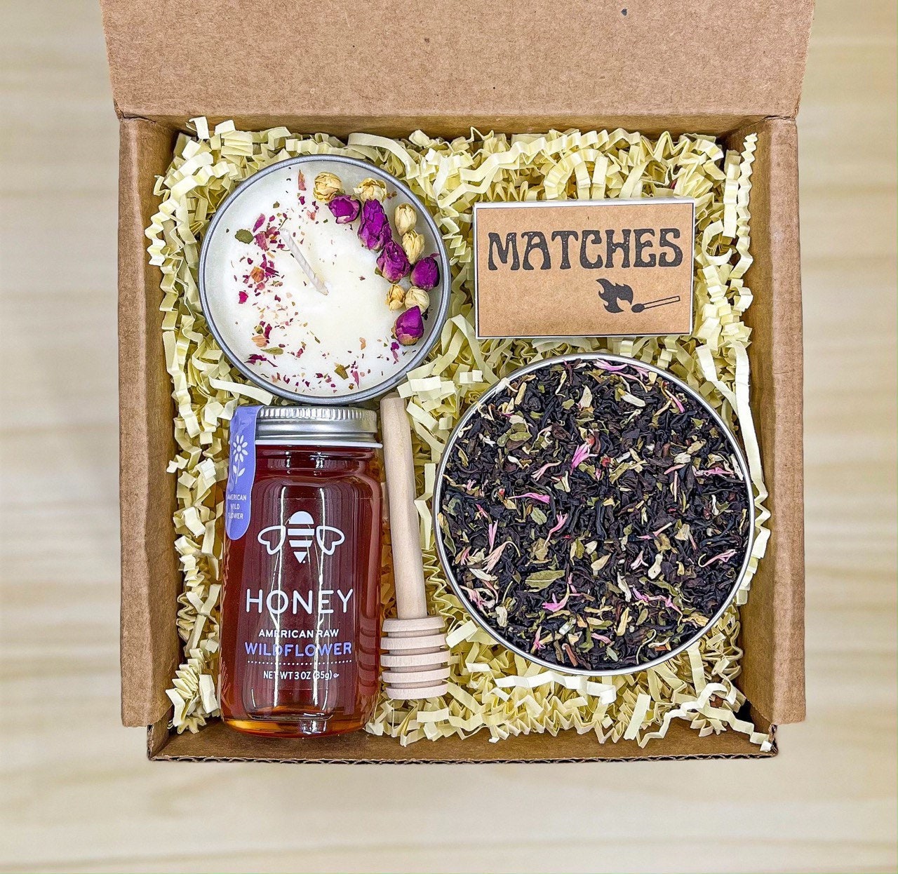 Gift Box for Mom, Honey and Tea Gift Set