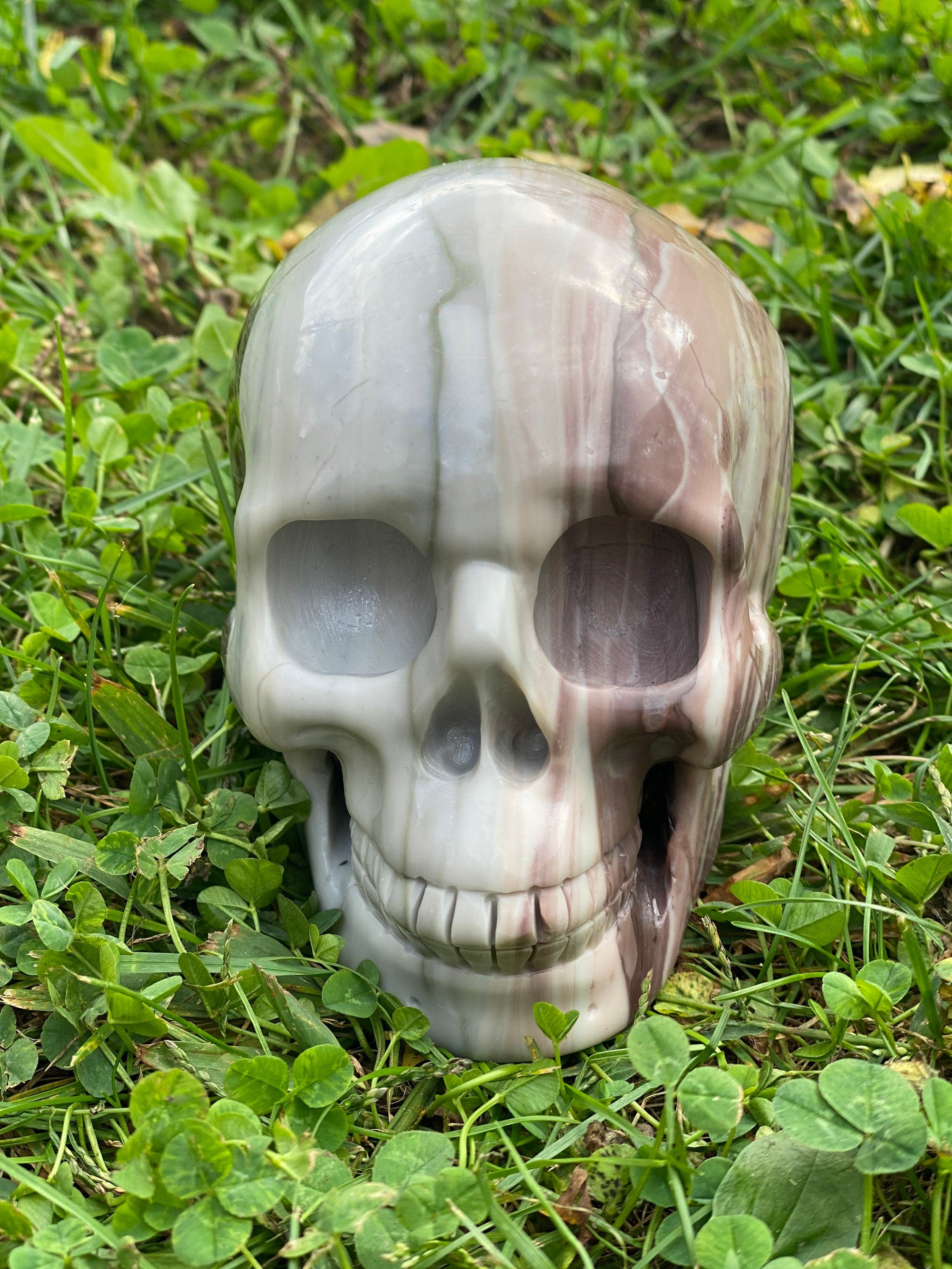 Large Wavy Jasper Skull, Jasper Skull 2 pounds, Big Crystal Skull, Skull from Jasper