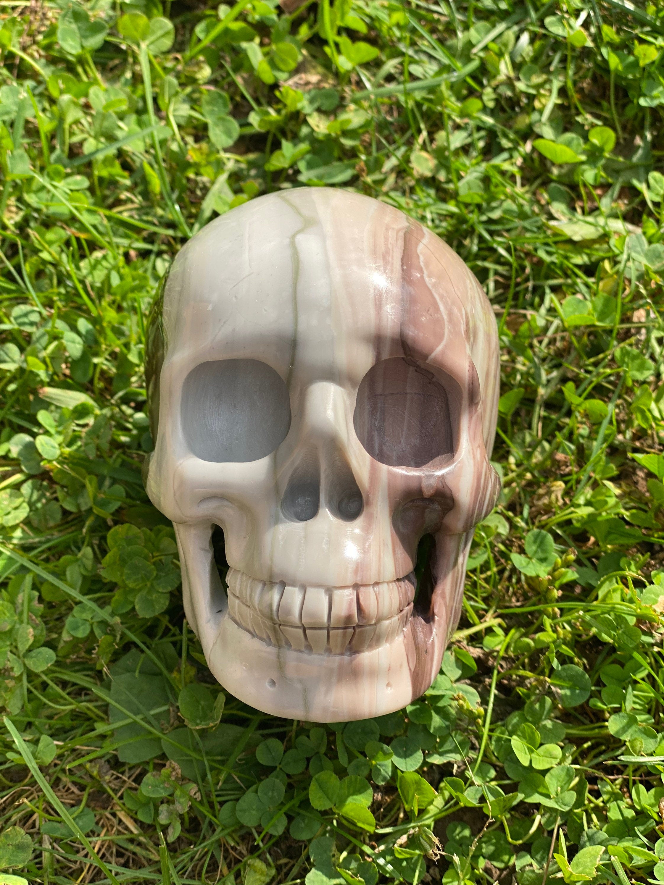 Large Wavy Jasper Skull, Jasper Skull 2 pounds, Big Crystal Skull, Skull from Jasper