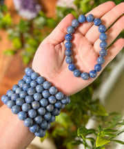 Dumortierite 10mm Beaded Intention Bracelet