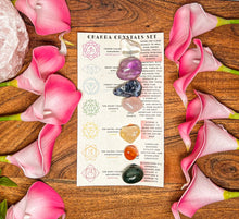 Load image into Gallery viewer, Chakra Crystals with Selenite Incense Holder and Incense Sticks
