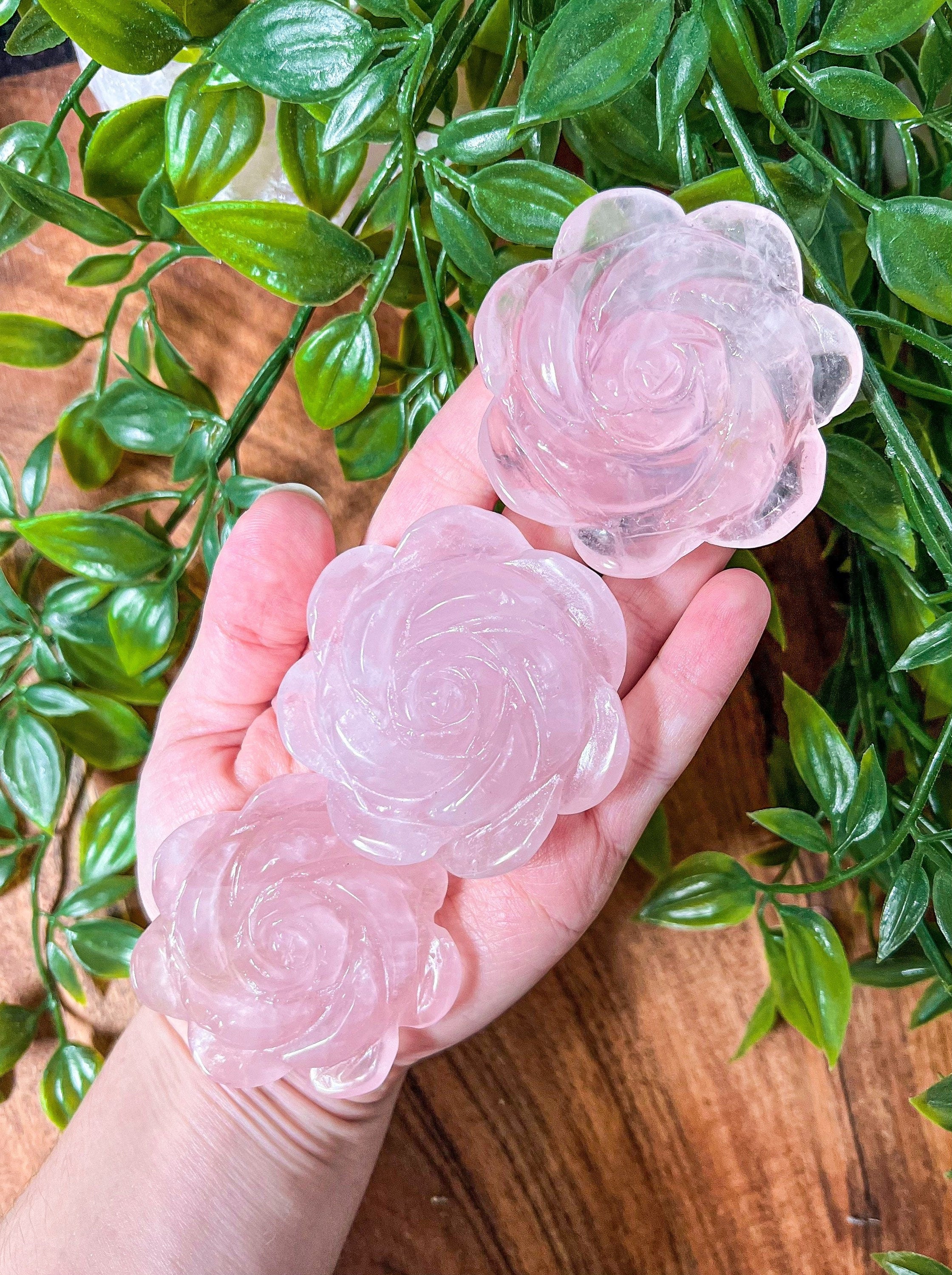 Rose Quartz Roses, Rose Quartz Rose Flowers, Rose Quartz Rose Flower, Pink Quartz, Quart Rose Carving