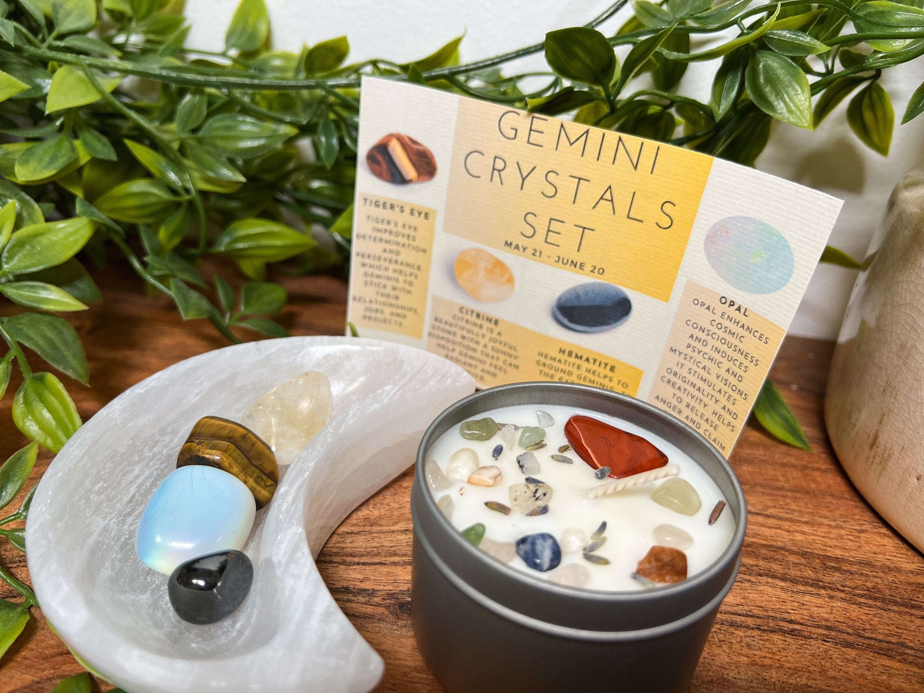 Gemini Crystal Set, Gemini Crystals, Crystals for Gemini, Gemini Birthstones, Gemini Stones, Gemini Crystals Gift Box, Zodiac Crystal Set