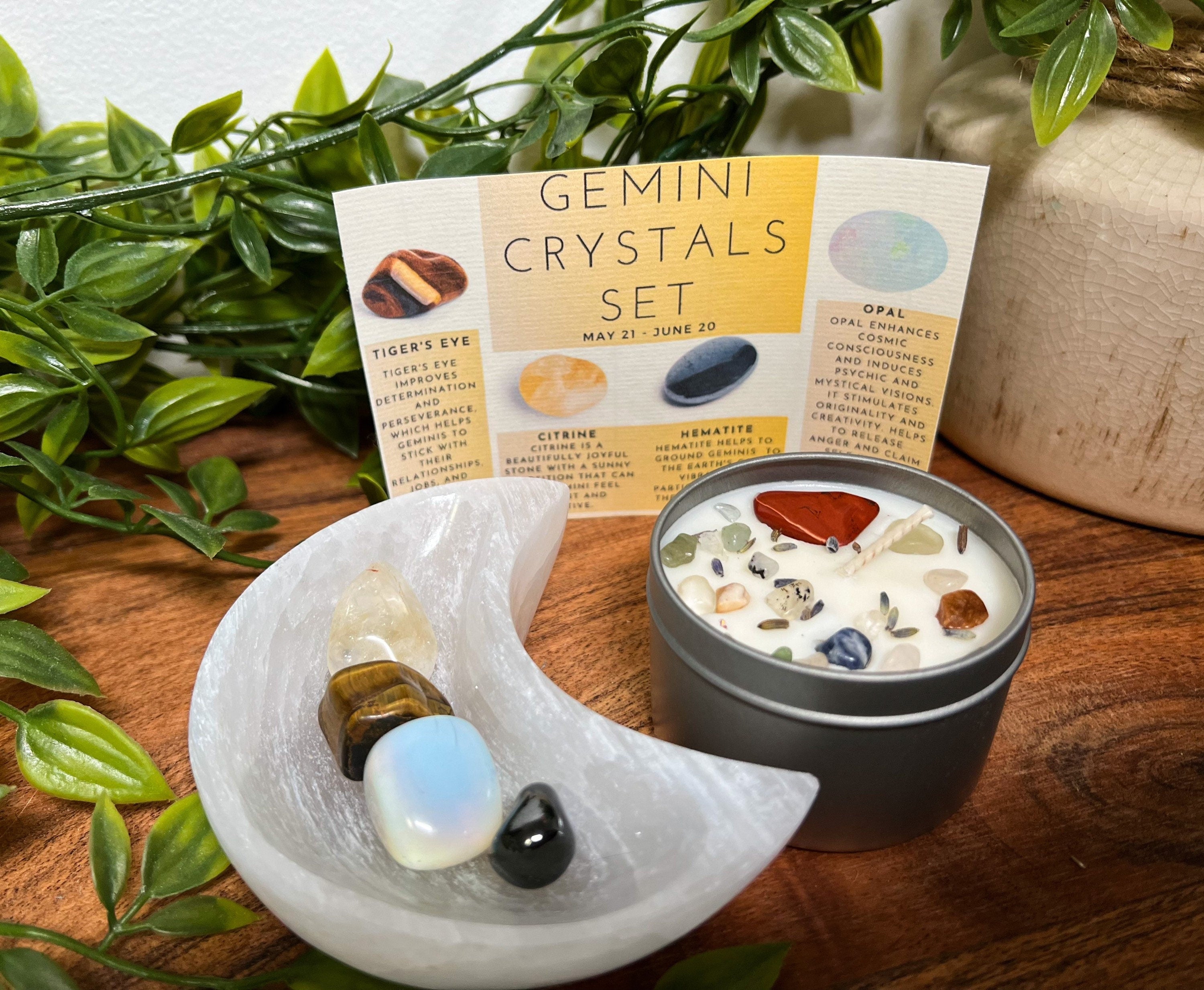 Gemini Crystal Set, Gemini Crystals, Crystals for Gemini, Gemini Birthstones, Gemini Stones, Gemini Crystals Gift Box, Zodiac Crystal Set