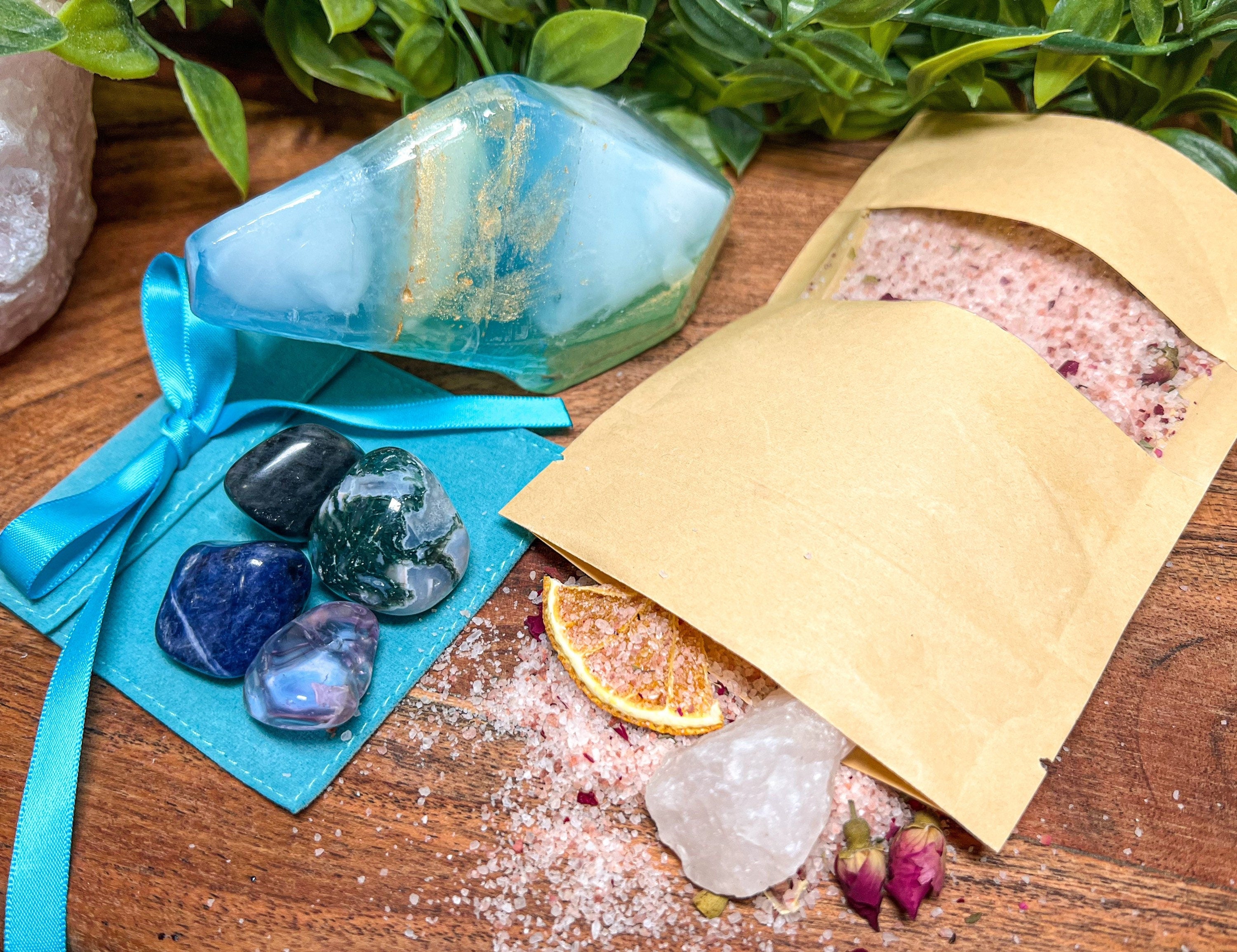 Good Energy Crystals Set, Crystals Set for Relaxation, Witchcraft Crystals Set, Tumbled Crystals Spa Set, Crystals Gift Set, Crystals Kit