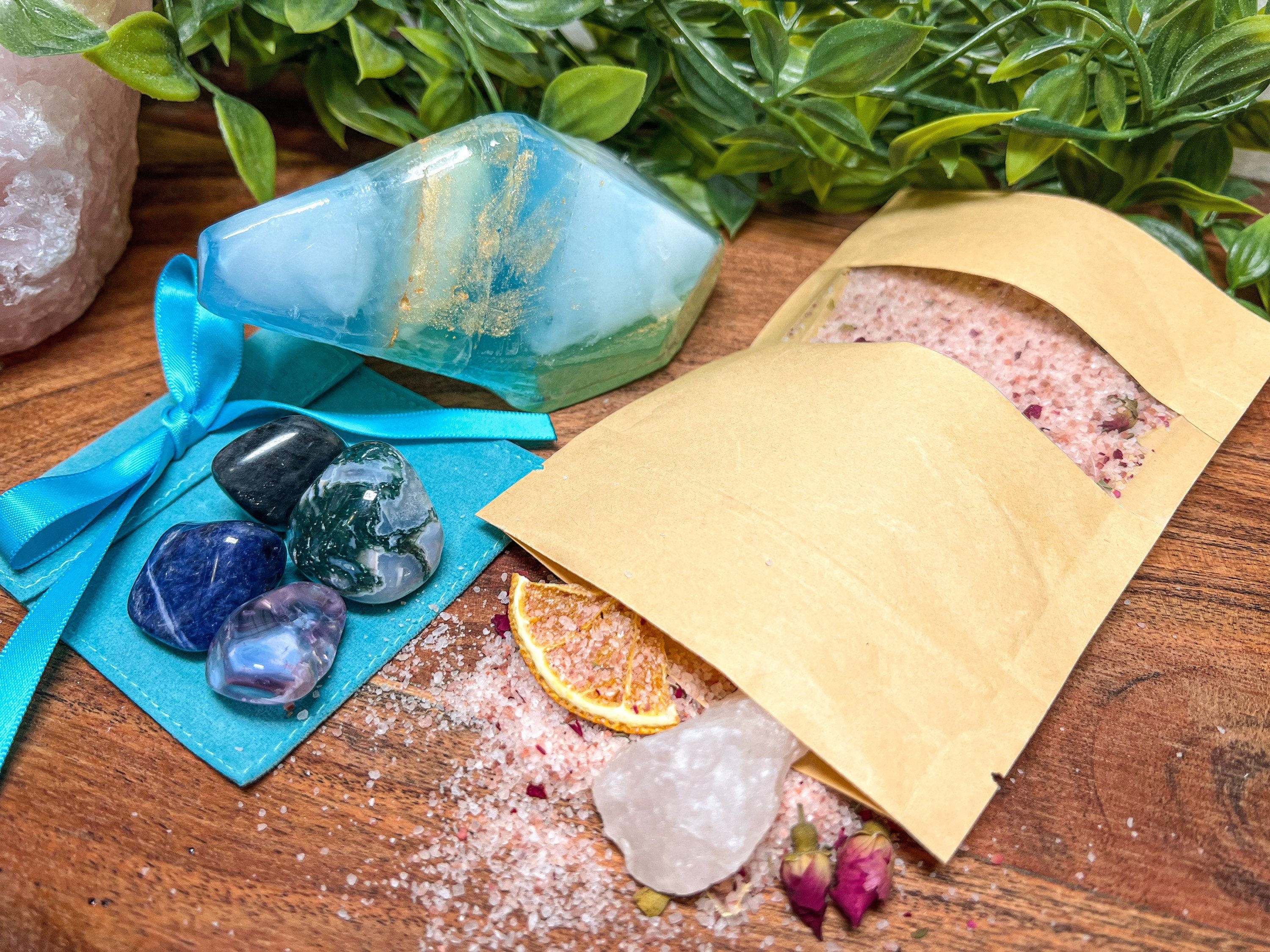 Good Energy Crystals Set, Crystals Set for Relaxation, Witchcraft Crystals Set, Tumbled Crystals Spa Set, Crystals Gift Set, Crystals Kit