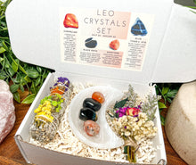 Load image into Gallery viewer, Leo Crystals Gift Box, Leo Stones, Leo Gift Set, Leo Crystal Kit, Birthday Gift Box, Zodiac Gifts, Leo Birthstones, Leo Gift Box, Leo Kit
