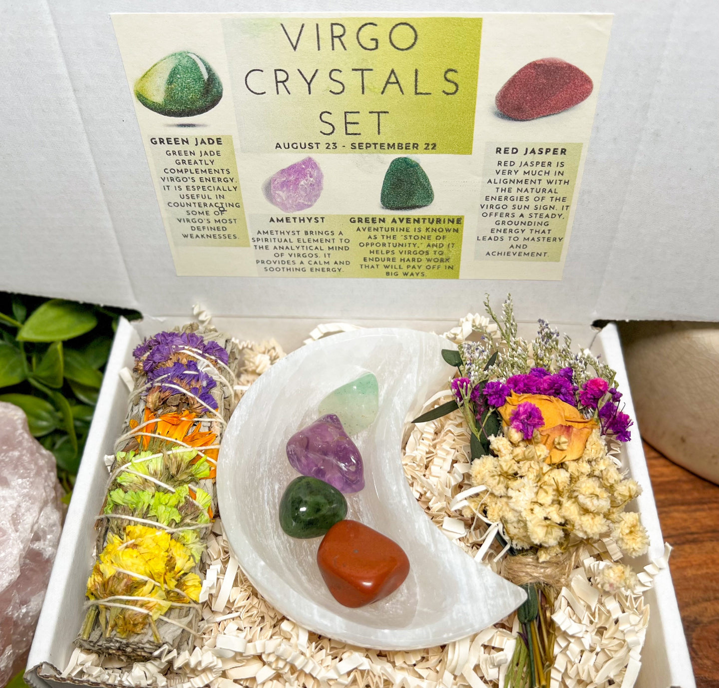 Virgo Crystals Gift Box, Virgo Stones, Virgo Gift Set