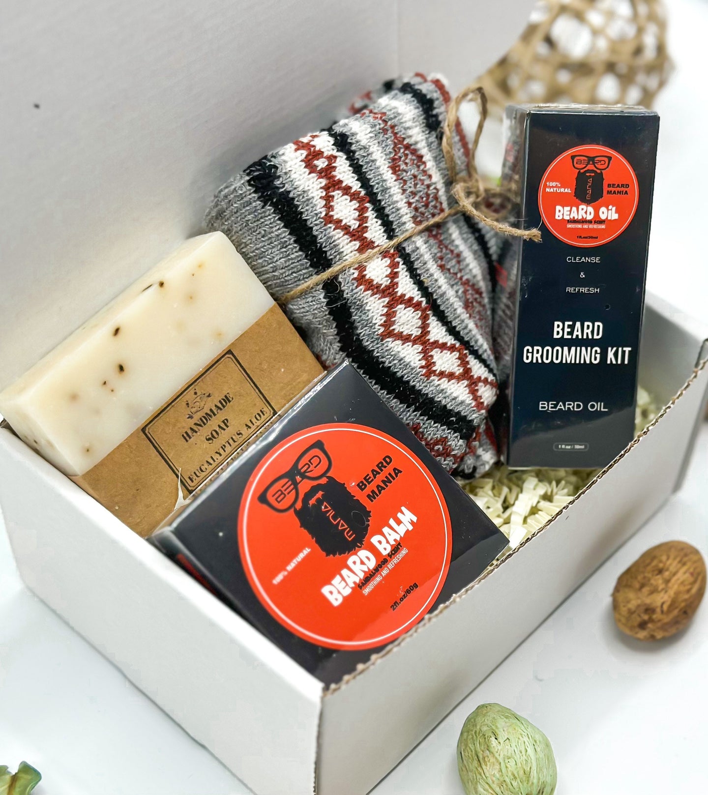 Beard Grooming Kit, Beard Care Gift for Men, Self Care Gift Box for Him